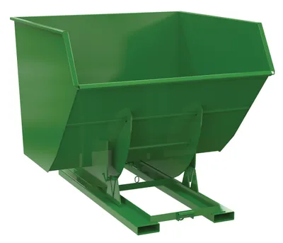 Vestil Steel Heavy Duty No Bump & Dump Hopper 4 Cubic Yard 6000 Lb. Capacity Tractor Green