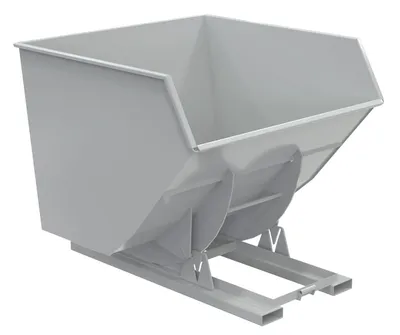 Vestil Steel Heavy Duty No Bump & Dump Hopper 4 Cubic Yard 6000 Lb. Capacity Machine Gray