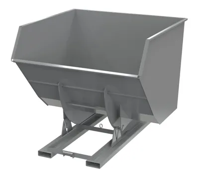 Vestil Steel Heavy Duty No Bump & Dump Hopper 4 Cubic Yard 6000 Lb. Capacity Battleship Gray