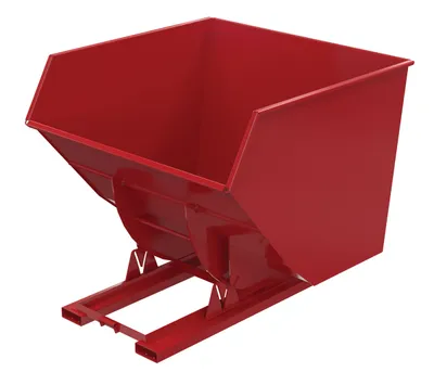Vestil Steel Heavy Duty No Bump & Dump Hopper 4 Cubic Yard 6000 Lb. Capacity Soda Red