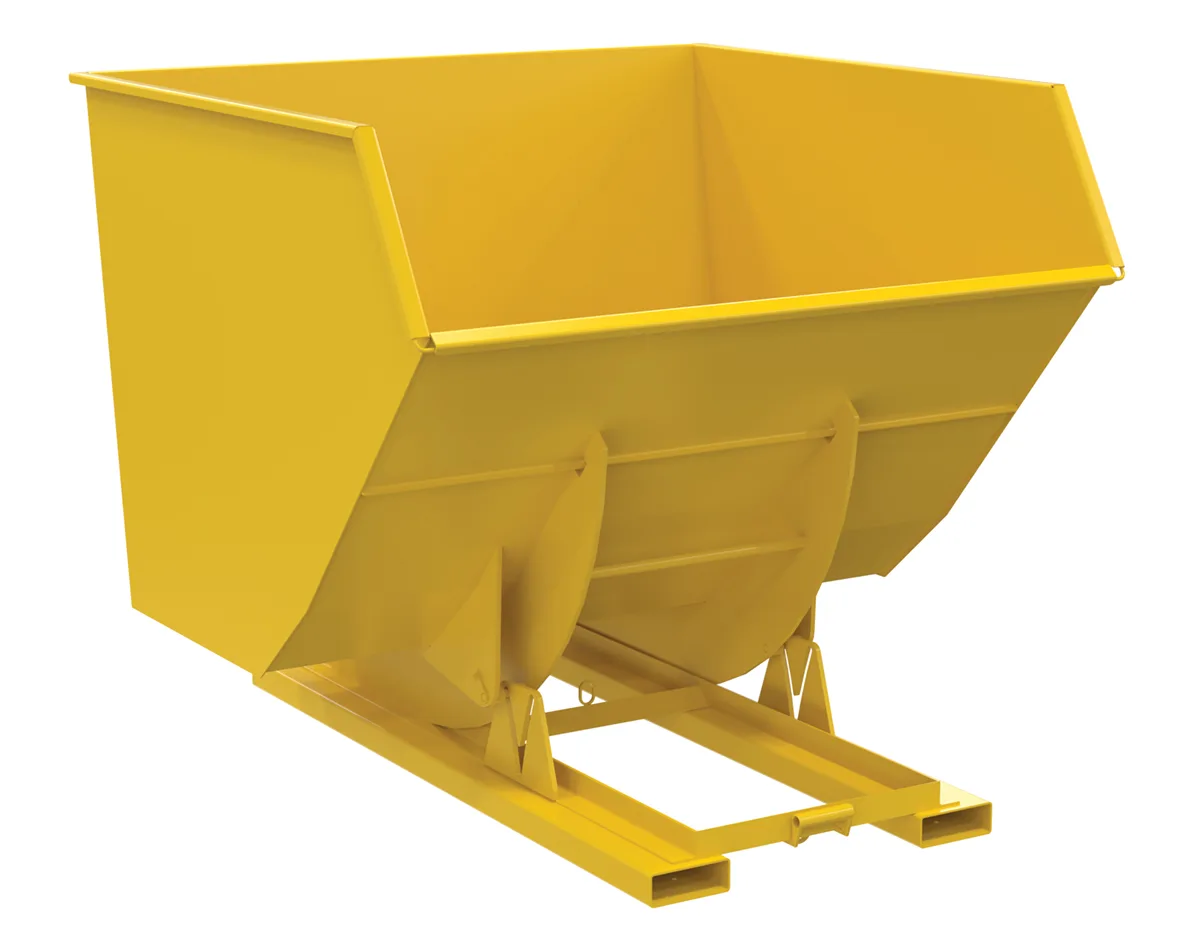 Vestil D-400-HD-NB-YEL d-style hoppers, no bump & dump