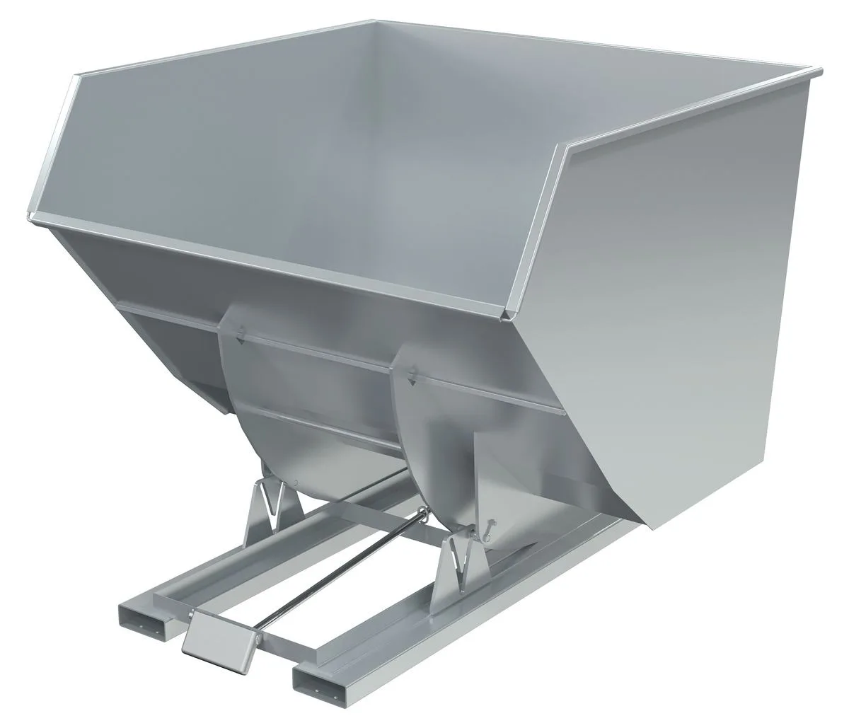 Vestil D-400-HD-SL d style - self-dumping steel hoppers with bumper release