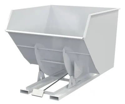 Vestil Steel Heavy Duty Self Dumping Hopper 4 Cubic Yard 6000 Lb. Capacity White