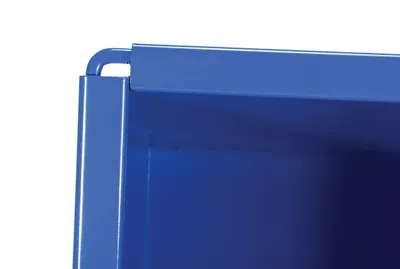 Vestil D-50-HD d style - self-dumping steel hoppers with bumper release shown from an alternate angle