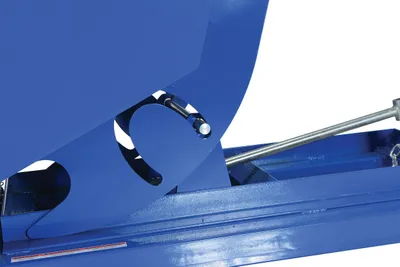 Vestil D-50-HD d style - self-dumping steel hoppers with bumper release shown from an alternate angle