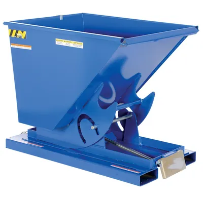 Vestil Steel Heavy Duty Self Dumping Hopper 1/2 Cubic Yard 6000 Lb. Capacity Blue