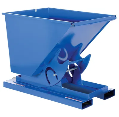 Vestil Steel Heavy Duty No Bump & Dump Hopper 1/2 Cubic Yard 6000 Lb. Capacity Blue