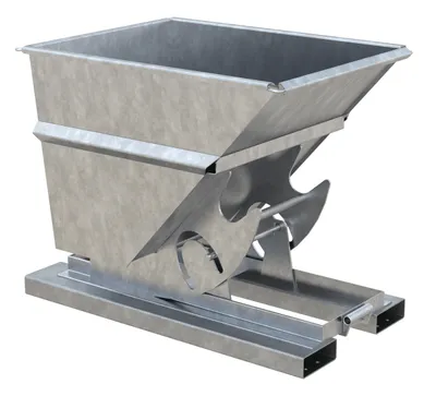 Vestil Steel Heavy Duty No Bump & Dump Hopper 1/2 Cubic Yard 6000 Lb. Capacity Galvanized