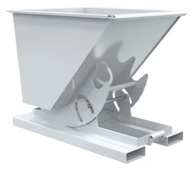 Vestil Steel Heavy Duty No Bump & Dump Hopper 1/2 Cubic Yard 6000 Lb. Capacity White