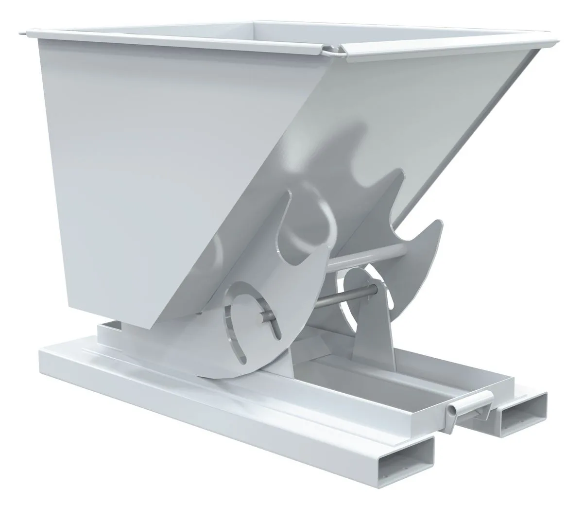 Vestil D-50-HD-NB-WHT d-style hoppers, no bump & dump