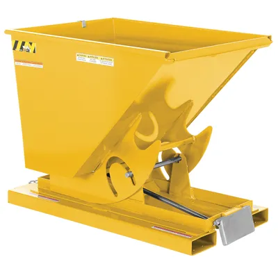 Vestil Steel Heavy Duty Self Dumping Hopper 1/2 Cubic Yard 6000 Lb. Capacity Yellow