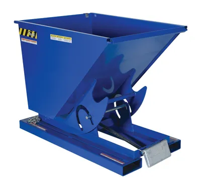 Vestil Steel Light Duty Self Dumping Hopper 1/2 Cubic Yard 2000 Lb. Capacity Blue