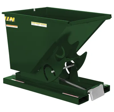 Vestil Steel Light Duty Self Dumping Hopper 1/2 Cubic Yard 2000 Lb. Capacity Hunter Green