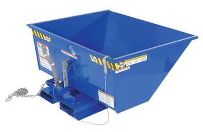 Vestil Steel Low Profile Self Dumping Hopper .5 Cubic Yards 2,000 lb. Capacity Blue