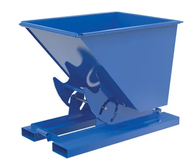 Vestil Steel Light Duty No Bump & Dump Hopper 1/2 Cubic Yard 2000 Lb. Capacity Blue