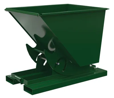 Vestil Steel Light Duty No Bump & Dump Hopper 1/2 Cubic Yard 2000 Lb. Capacity Hunter Green