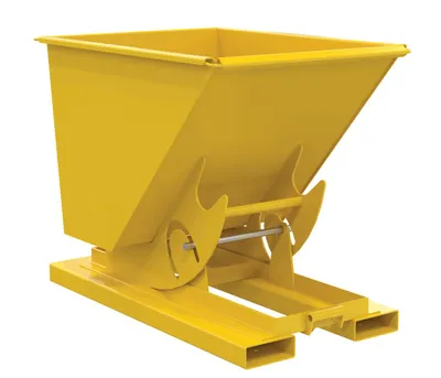 Vestil Steel Light Duty No Bump & Dump Hopper 1/2 Cubic Yard 2000 Lb. Capacity Yellow