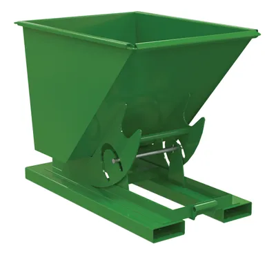 Vestil Steel Medium Duty No Bump & Dump Hopper 1/2 Cubic Yard 4000 Lb. Capacity Tractor Green