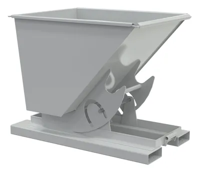 Vestil Steel Medium Duty No Bump & Dump Hopper 1/2 Cubic Yard 4000 Lb. Capacity Machine Gray