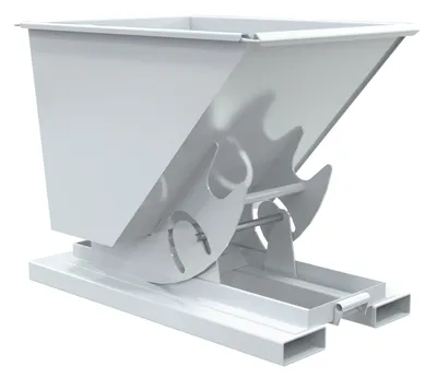 Vestil Steel Medium Duty No Bump & Dump Hopper 1/2 Cubic Yard 4000 Lb. Capacity White