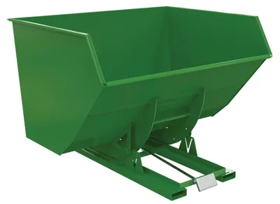 Vestil Steel Heavy Duty Self Dumping Hopper 5 Cubic Yard 6000 Lb. Capacity Green