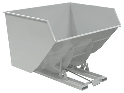 Vestil Steel Heavy Duty Self Dumping Hopper 5 Cubic Yard 6000 Lb. Capacity Machine Gray
