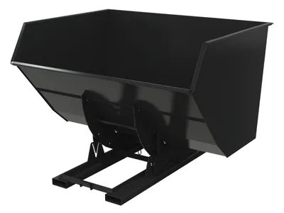 Vestil Steel Heavy Duty No Bump & Dump Hopper 5 Cubic Yard 6000 Lb. Capacity Semi Gloss Black