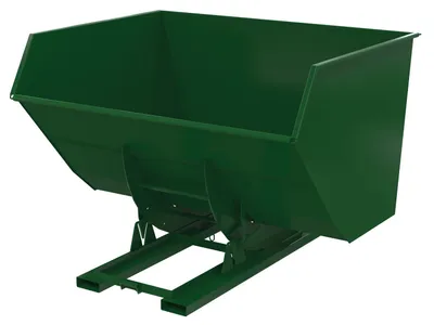 Vestil Steel Heavy Duty No Bump & Dump Hopper 5 Cubic Yard 6000 Lb. Capacity Hunter Green