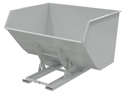Vestil Steel Heavy Duty No Bump & Dump Hopper 5 Cubic Yard 6000 Lb. Capacity Machine Gray