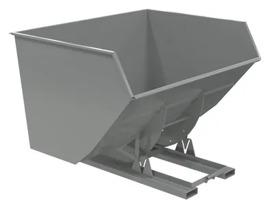 Vestil Steel Heavy Duty No Bump & Dump Hopper 5 Cubic Yard 6000 Lb. Capacity Battleship Gray