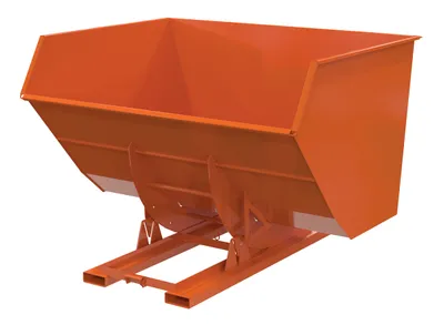 Vestil Steel Heavy Duty No Bump & Dump Hopper 5 Cubic Yard 6000 Lb. Capacity Orange