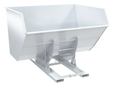 Vestil Steel Heavy Duty No Bump & Dump Hopper 5 Cubic Yard 6000 Lb. Capacity White