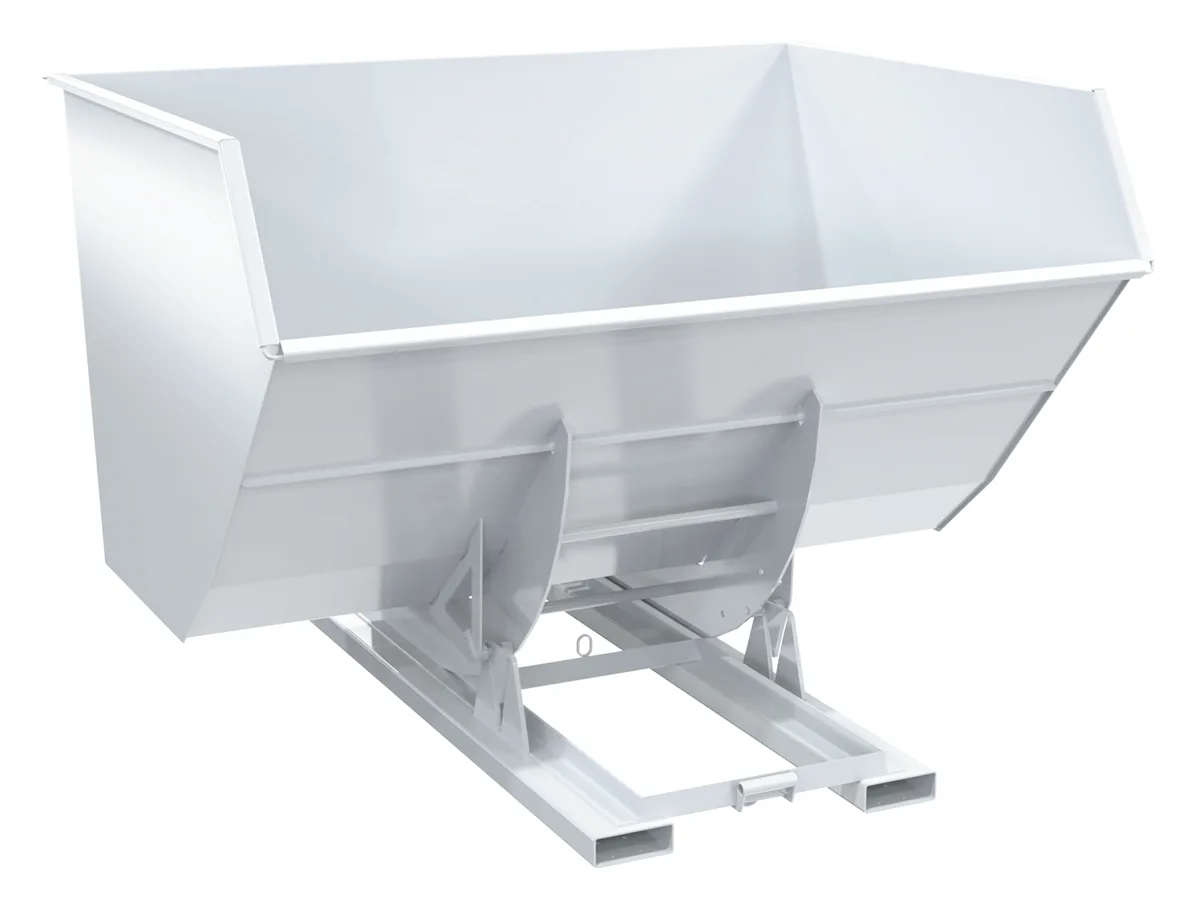Vestil D-500-HD-NB-WHT d-style hoppers, no bump & dump