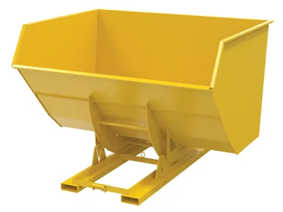 Vestil Steel Heavy Duty No Bump & Dump Hopper 5 Cubic Yard 6000 Lb. Capacity Yellow