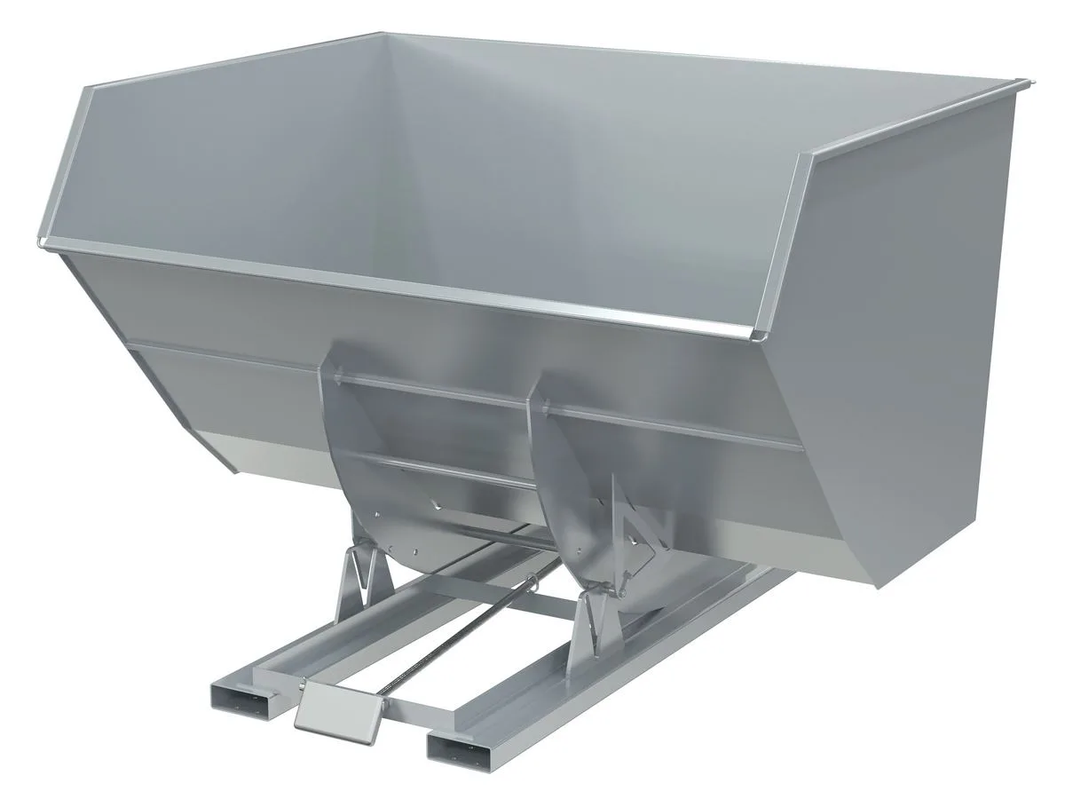 Vestil D-500-HD-SL d style - self-dumping steel hoppers with bumper release