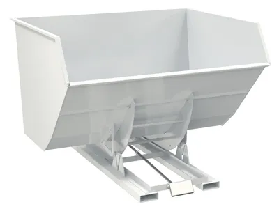 Vestil Steel Heavy Duty Self Dumping Hopper 5 Cubic Yard 6000 Lb. Capacity White