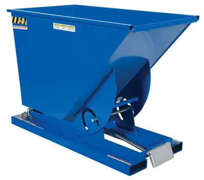 Vestil Steel Heavy Duty Self Dumping Hopper 3/4 Cubic Yard 6000 Lb. Capacity Blue