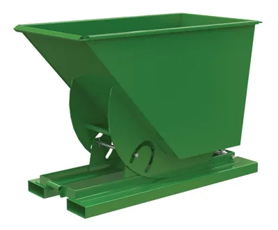Vestil Steel Heavy Duty No Bump & Dump Hopper 3/4 Cubic Yard 6000 Lb. Capacity Tractor Green