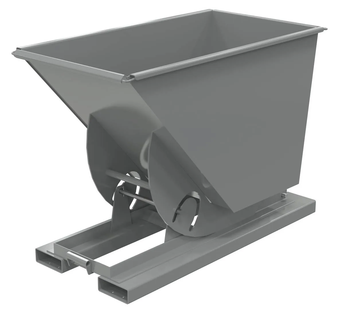 Vestil D-75-HD-NB-GY-SG d-style hoppers, no bump & dump