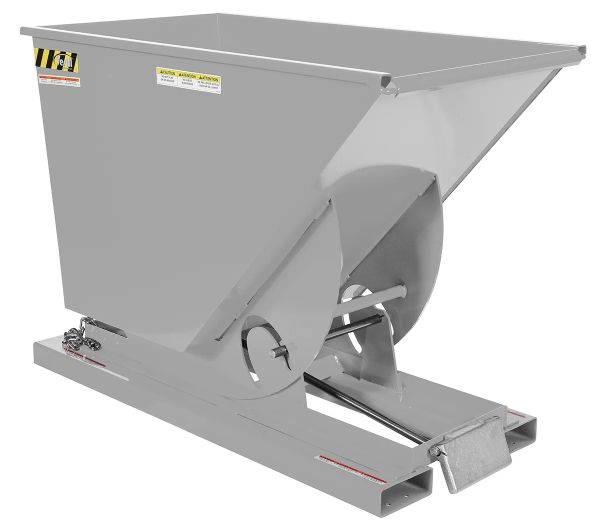 Vestil D-75-HD-SL d style - self-dumping steel hoppers with bumper release