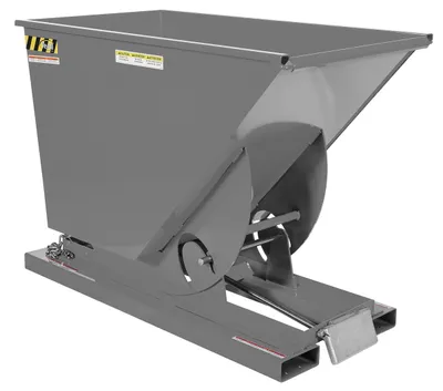 Vestil Steel Light Duty Self Dumping Hopper 3/4 Cubic Yard 2000 Lb. Capacity Machine Gray