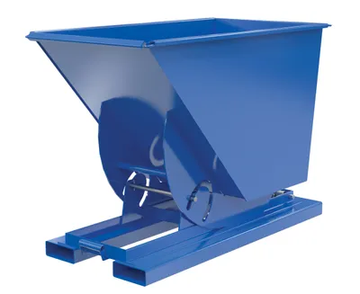 Vestil Steel Light Duty No Bump & Dump Hopper 3/4 Cubic Yard 2000 Lb. Capacity Blue