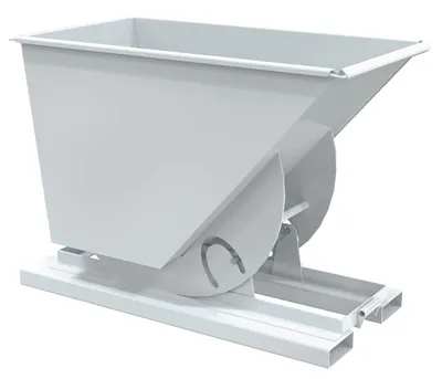 Vestil Steel Light Duty No Bump & Dump Hopper 3/4 Cubic Yard 2000 Lb. Capacity White