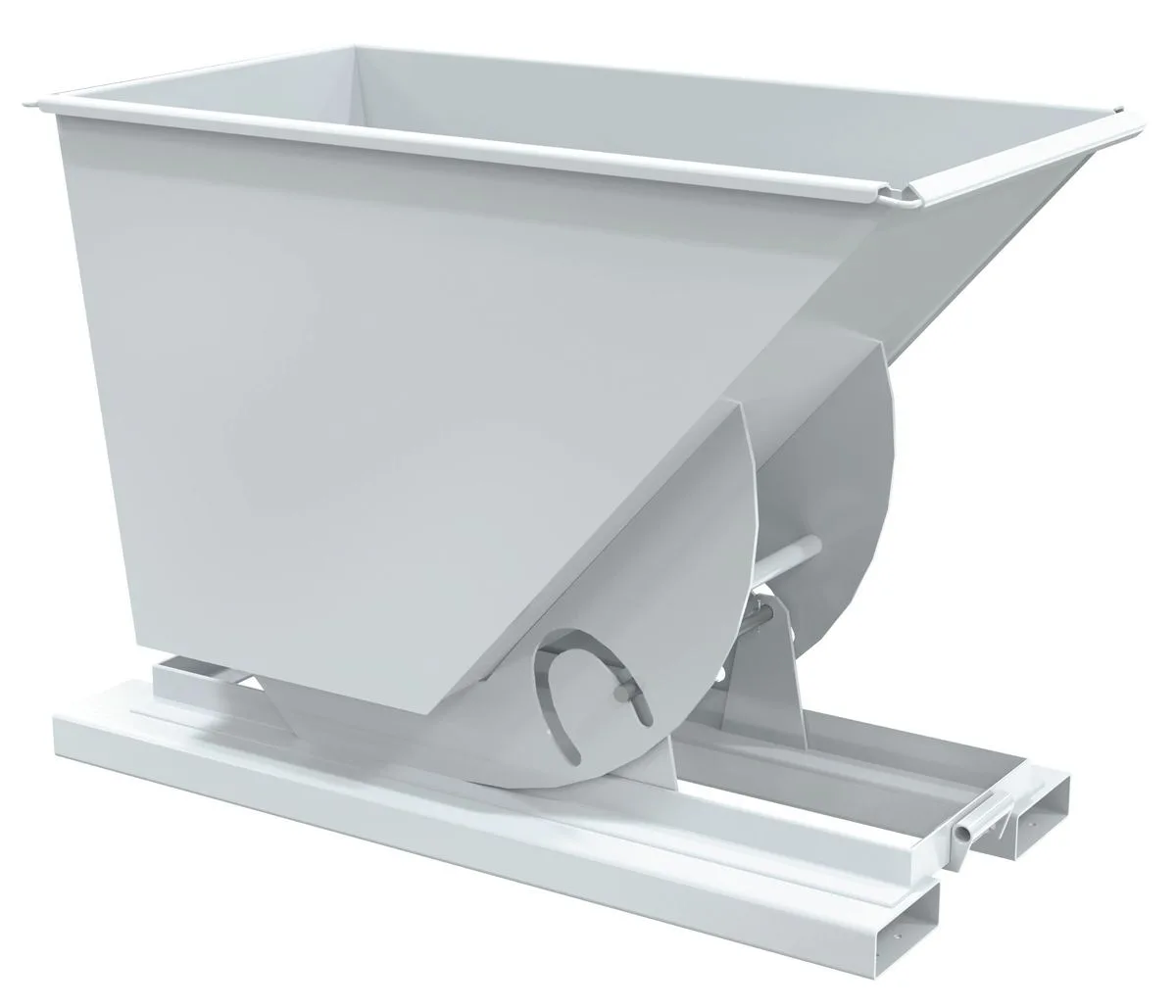 Vestil D-75-LD-NB-WHT d-style hoppers, no bump & dump
