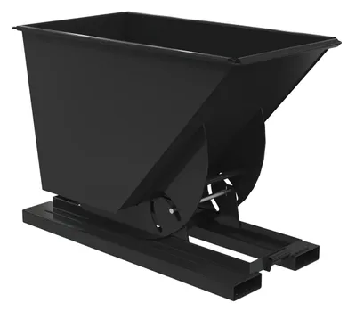 Vestil Steel Medium Duty No Bump & Dump Hopper 3/4 Cubic Yard 4000 Lb. Capacity Semi Gloss Black