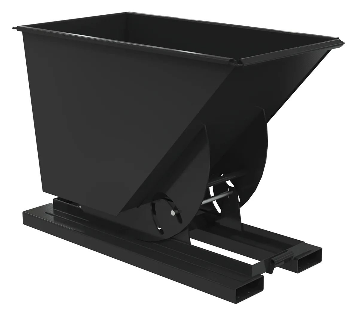 Vestil D-75-MD-NB-BLK-SG d-style hoppers, no bump & dump