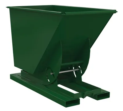Vestil Steel Medium Duty No Bump & Dump Hopper 3/4 Cubic Yard 4000 Lb. Capacity Hunter Green