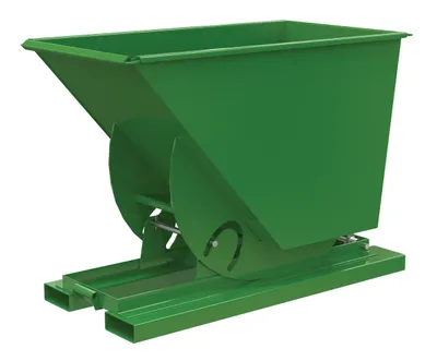 Vestil Steel Medium Duty No Bump & Dump Hopper 3/4 Cubic Yard 4000 Lb. Capacity Tractor Green