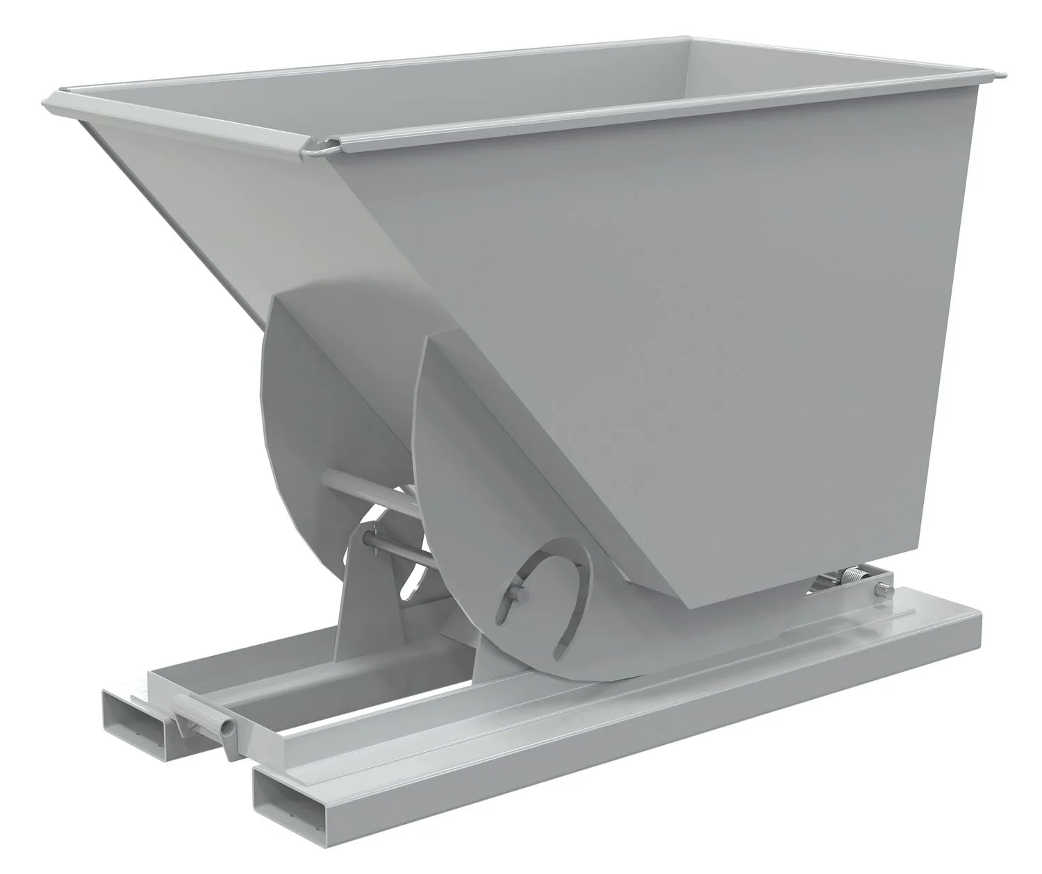 Vestil D-75-MD-NB-GY-MG d-style hoppers, no bump & dump