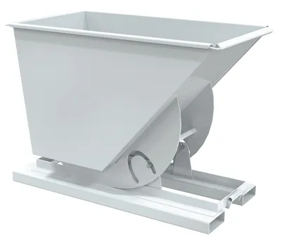 Vestil Steel Medium Duty No Bump & Dump Hopper 3/4 Cubic Yard 4000 Lb. Capacity White